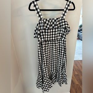 JCREW Gingham print midi dress - thick strap - size 6